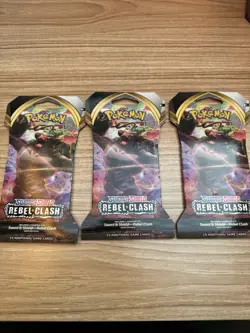 Pokemon TCG Sword and Shield Rebel Clash - 9 Booster Packs Factory Sealed 820650806827 - Image 2