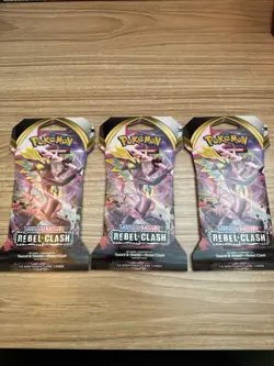 Pokemon TCG Sword and Shield Rebel Clash - 9 Booster Packs Factory Sealed 820650806827 - Image 4