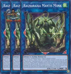 Yugioh! 3x Ragnaraika Mantis Monk MP25-EN355 Common 1st Ed NM - Image 1