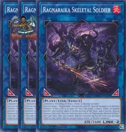 Yugioh! 3x Ragnaraika Skeletal Soldier MP25-EN354 Common 1st Ed NM - Image 1