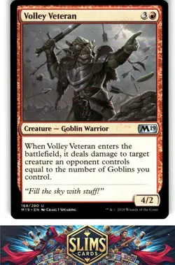 Magic the Gathering MTG Core Set 2019 Volley Veteran #168 Buy 2 Get 1 - Image 1