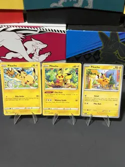 X3 Pokemon TCG Pikachu Promo Lot 3 English Cards 049/195 052/196 062/193 #22 - Image 1