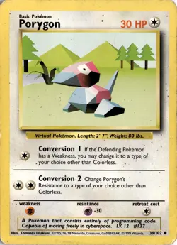 Porygon 039/102 Base Set Pokemon Card TCG - Image 1