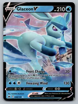 Pokemon TCG SWSH: Crown Zenith Glaceon V 038/159 - Image 1