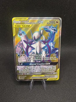 Pokemon Arceus & Dialga & Palkia GX 220/236 Tag Team Cosmic Eclipse Full Art NM - Image 1