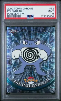 2000 TOPPS CHROME POKEMON T.V. #62 POLIWRATH PSA 9 - Image 1