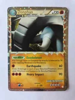 2010 Pokemon HGSS Donphan Prime Holo 107/123 Near Mint Vintage - Image 1
