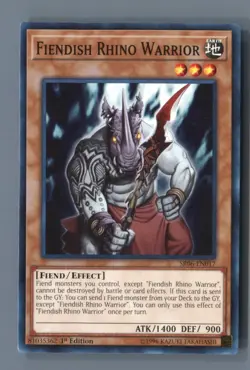 Fiendish Rhino Warrior SR06-EN017 Structure Deck Lair of Darkness 1st Edition LP - Image 1