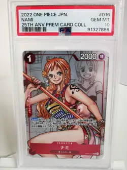 Carte Japonaise PSA 10 Nami OP01-016 R 25th Premium Collection One Piece - Image 1