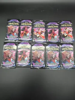 Disney Lorcana Rise of the Floodborn Sleeved Booster Pack Lot Of 10 - Image 1