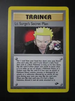 LT. SURGE'S SECRET PLAN POKEMON CARD 107/132 GYM CHALLENGE NON HOLO LP EX+ - Image 1
