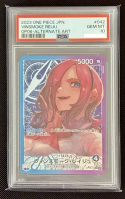 PSA 10 Vinsmoke Reiju Alt Art Wings of Captain OP06-42 One Piece Japanese Card - Image 1