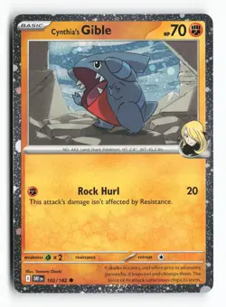 Cynthia's Gible Cosmos Holo 102/182 Destined Rivals Promo Pokemon TCG Card NM - Image 1