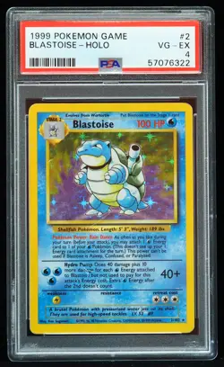 1999 Blastoise #2/102 Holo Base Set PSA 4 Pokemon Card - Image 1