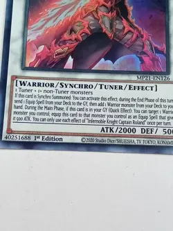 Infernoble Knight Captain Roland Mp21-En126 Holo Yu Gi Oh Card 2020 - Image 2