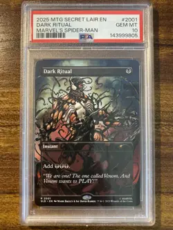 MTG✨DARK RITUAL Brdless Art✨SLD Marvel’s Spider-Man VENOM (Colors) PSA 10 RARE - Image 1
