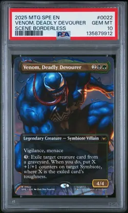 2025 MTG MARVEL'S SPIDER-MAN ETERNAL #0022 VENOM, DEADLY DEVOURER PSA 10 - Image 1