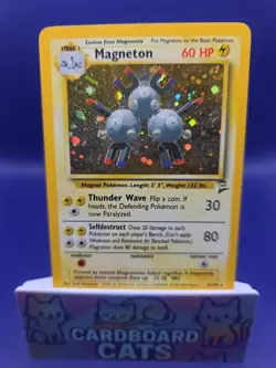 1999 Pokemon Base Set 2 Unlimited Magneton Holo Rare #9/130 - Image 1