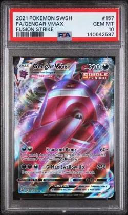 PSA 10 Gengar VMAX - 157/264, Fusion Strike - Full Art, Ultra Rare Pokemon Card - Image 1