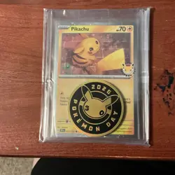 Pikachu 051/162 Pokemon Day Promo Holo with 30th Anniversary Coin (English) - Image 1
