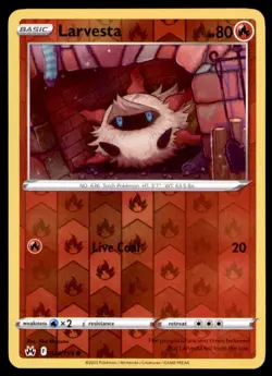 Larvesta 024/159 Common Crown Zenith Pokemon Reverse Holo Lightly Played - Image 1