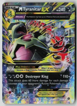 M Tyranitar EX 43/98 Holo EX Rare Ancient Origins Pokemon DMG - Image 1