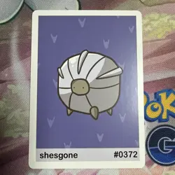 Pookiemoot Gen 3 - Shesgone (Shelgon) #0372 - Pokemon Fan Art Non TCG - Image 1