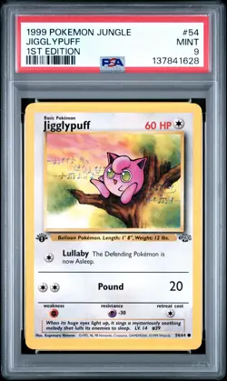 1999 POKEMON JUNGLE 1ST ED #54 JIGGLYPUFF PSA 9 - Image 1