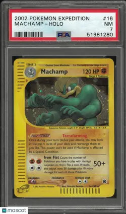 2002 Pokemon Expedition Holofoil Rare Machamp 16/165 PSA 7 - Image 1