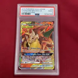 GRADED PSA 2 2019 Pokemon Sun & Moon Charizard/Braixen GX Cosmic Eclipse #22 - Image 1