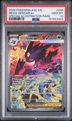 2026 POKEMON ASC EN-SPECIAL ILLUSTRATION RARE #284 MEGA GENGAR EX PSA 10 - Image 1