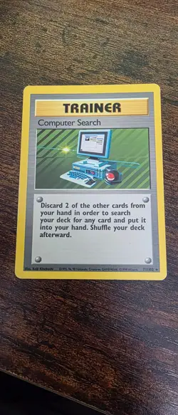 Computer Search 71/102 Rare Base Set Unlimited Pokemon Lightly Played - Image 1