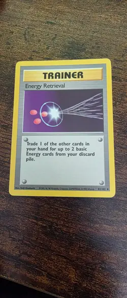 Energy Retrieval 81/102 Uncommon Base Set Unlimited Pokemon Lightly Played - Image 1