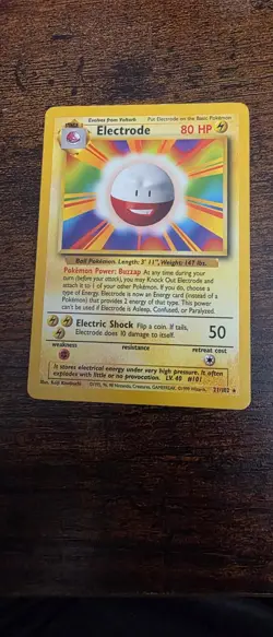 Electrode 21/102 Rare Base Set Unlimited Pokemon Lightly Played - Image 1