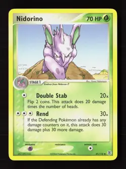 Nidorino 41/112 Uncommon FireRed & LeafGreen Pokemon Near Mint - Image 1