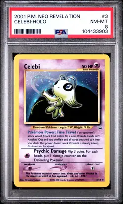 2001 POKEMON NEO REVELATION #3 CELEBI-HOLO PSA 8 - Image 1