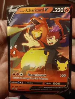 Pokemon TCG Lance's Charizard v SWSH133 Celebrations Black Star Promo Holo - Image 1