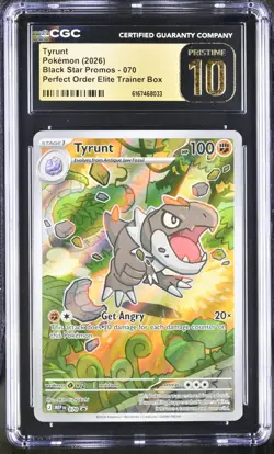 Pokemon Tyrunt 070 Holo Perfect Order Black Star Promo - CGC 10 PRISTINE - Image 1
