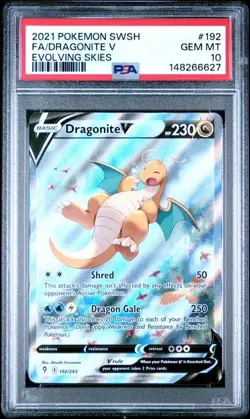 Pokemon Dragonite V Evolving Skies Full Alt Art #192 PSA 10 Gem Mint - Image 1