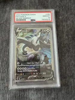 Pokemon Lugia V Silver Tempest Swsh 186/195 Psa 10 Alternate Art Full Art 2022 - Image 1