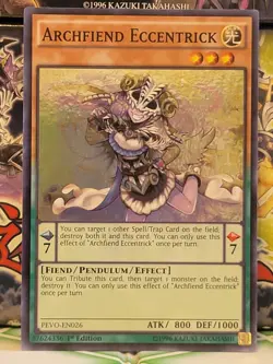Yugioh Archfiend Eccentric PEVO-EN026 1st Ed Super Rare Nm-M - Image 1