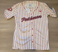 G1N 2025 Pokemon World Championships Medium Varsity Baseball Jersey Anaheim Worl - Image 1