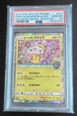 PSA 10 Cherry Blossom Afro Pikachu 211/SM-P Pokemon SM Promo Japanese Tokyo - Image 1