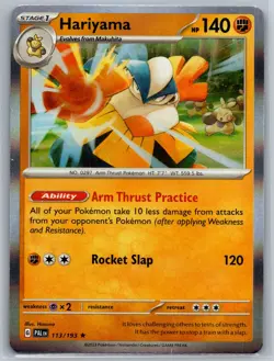 NM Hariyama 113/193 Holo Paldea Evolved Pokemon 2023 - Image 1