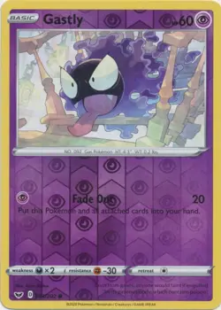 Gastly 083/202 Common Sword & Shield Pokemon Reverse Holo Near Mint - Image 1