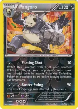 Pangoro 75/122 Rare BREAKpoint Pokemon Reverse Holo Lightly Played - Image 1