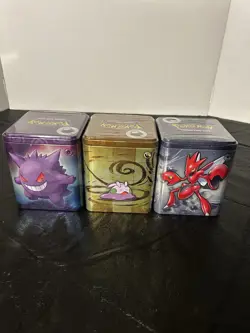 Pokemon TCG: Stacking Tin Set of 3 - Psychic Dragon Metal. New/Sealed. - Image 1
