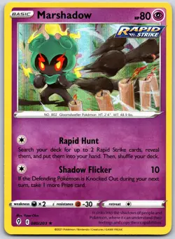 Marshadow 080/203 Holo Rare Evolving Skies Pokemon Holo Near Mint - Image 1