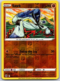 Sawk 081/172 Common Brilliant Stars Pokemon Reverse Holo Near Mint - Image 1