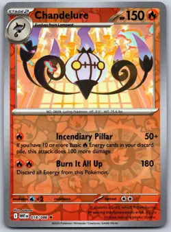 Chandelure 018/086 Holo Rare White Flare Pokemon Reverse Holo Near Mint - Image 1